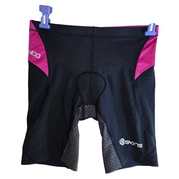 Skins Womens Triathlon Compression Shorts Black/Pink - Picture 1 of 7